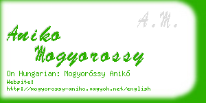 aniko mogyorossy business card